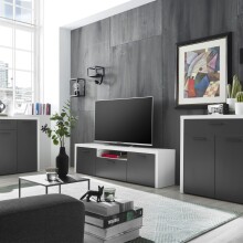 TV-Board >Modica< in Weiß - 160x46x38cm (BxHxT)