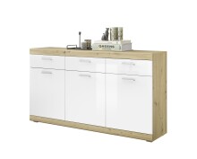 Sideboard >Nobe< in Eiche Artisan - 165x91x38cm (BxHxT)
