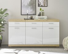 Sideboard >Nobe< in Eiche Artisan - 165x91x38cm...