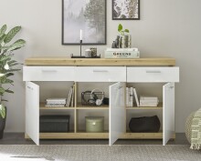 Sideboard >Nobe< in Eiche Artisan - 165x91x38cm (BxHxT)