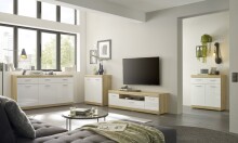 Sideboard >Nobe< in Eiche Artisan - 165x91x38cm (BxHxT)