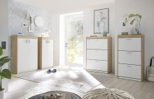 Schuhschrank >Pincas< in Artisan Eiche - 64x126x38cm (BxHxT)