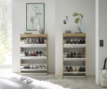 Schuhkipper >Pincas< in Artisan Eiche - 64x126x38cm (BxHxT)