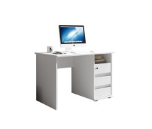 Schreibtisch >Flinn< in Weiß matt - 110x75x65cm (BxHxT)