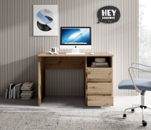 Schreibtisch >Flinn< in Eiche Artisan - 110x75x65cm (BxHxT)