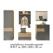 Garderoben-Set >Melisande< in Grau-Eiche Artisan Nachbildung