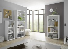Regal >Modica< in Weiß aus Holzwerkstoff E1 Wabe - 80x162x38cm (BxHxT)