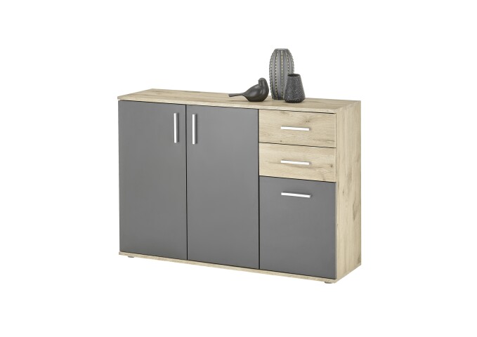 Kommode >BC 1040< in Grau matt - 120x84x35 (BxHxT)