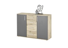 Kommode >BC 1040< in Grau matt - 120x84x35 (BxHxT)