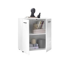 Kommode >BC 1065< in Weiß hochglanz aus MDF - 80x83x40cm (BxHxT)
