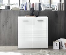 Kommode >BC 1065< in Weiß hochglanz aus MDF -...