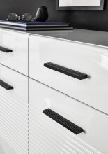Kommode >BC 1065< in Weiß hochglanz aus MDF - 80x83x40cm (BxHxT)