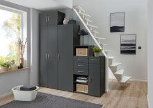 Mehrzweckschrank >MULTIRAUMKONZEP< in Graphit - 70x40x40cm (BxHxT)
