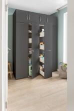 Mehrzweckschrank >MULTIRAUMKONZEP< in Graphit - 40x185x40cm (BxHxT)