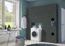 Mehrzweckschrank >MULTIRAUMKONZEP< in Graphit - 40x185x40cm (BxHxT)