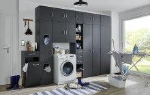 Mehrzweckschrank >MULTIRAUMKONZEP< in Graphit - 40x185x40cm (BxHxT)