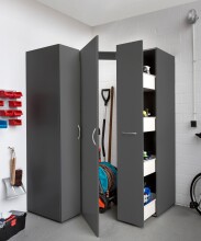 Mehrzweckschrank >MULTIRAUMKONZEP< in Graphit - 45x185x40cm (BxHxT)