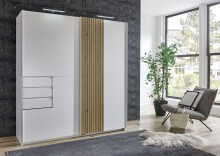 Schwebetürenschrank >COBURG< in Weiß/...
