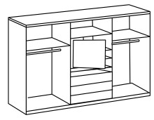 TV-Schrank >MAGIC< in WEISS - 300x216x65cm (BxHxT)