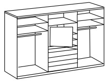 TV-Schrank >MAGIC< in WEISS - 300x236x65cm (BxHxT)