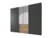 Schwebetürenschrank >MAGIC< in PLANKENEICHE NB + GRAPHIT - 300x236x65cm (BxHxT)