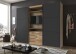 TV-Schrank >MAGIC< in PLANKENEICHE NB + GRAPHIT - 300x236x65cm (BxHxT)