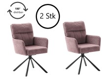 Esszimmerstuhl >Urbain / Utica<  2er-Set in himbeer - 60x92x67 (BxHxT)