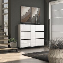Schuhschrank >EASY< in weiß, Holzwerkstoff - 169x135x25,2cm (BxHxT)