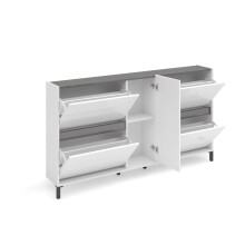 Schuhschrank >EASY< in weiß, Holzwerkstoff - 169x93x25,2cm (BxHxT)