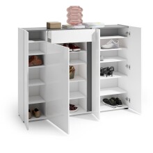 Schuhkommode >Atrium< in weiß, Holzwerkstoff - 149x115x34cm (BxHxT)
