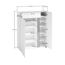 Garderoben-Set >Atrium< in weiß, Holzwerkstoff - 290x196x34cm (BxHxT)