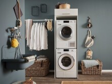 Waschmaschinenumbauschrank >LAUNDREEZY< in weiß - 67,5x200x67,5 (BxHxT)