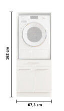 Waschmaschinenumbauschrank >LAUNDREEZY< in weiß - 67,5x162x67,5 (BxHxT)