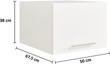 Schrankaufsatz >LAUNDREEZY< in weiß, Holzwerkstoff - 50x38x67,5cm (BxHxT)