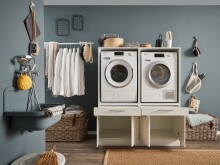 Waschmaschinenumbauschrank >LAUNDREEZY< in weiß - 135x162x67,5 (BxHxT)