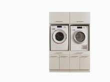 Waschmaschinenumbauschrank >LAUNDREEZY< in weiß - 135x200x67,5 (BxHxT)