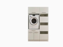Waschmaschinenumbauschrank >LAUNDREEZY< in weiß - 117,5x200x67,5 (BxHxT)