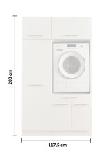 Waschmaschinenumbauschrank >LAUNDREEZY< in weiß - 117,5x200x67,5 (BxHxT)