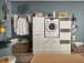 Waschmaschinenumbauschrank >LAUNDREEZY< in weiß - 167,5x162x67,5 (BxHxT)