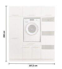 Waschmaschinenumbauschrank >LAUNDREEZY< in weiß - 167,5x200x67,5 (BxHxT)