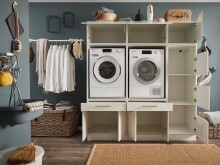 Waschmaschinenumbauschrank >LAUNDREEZY< in weiß - 185x200x67,5 (BxHxT)