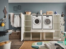 Waschmaschinenumbauschrank >LAUNDREEZY< in weiß - 235x162x67,5 (BxHxT)