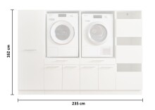 Waschmaschinenumbauschrank >LAUNDREEZY< in weiß - 235x162x67,5 (BxHxT)