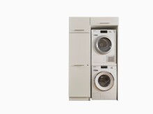 Waschmaschinenumbauschrank >LAUNDREEZY< in weiß - 117,5x200x67,5 (BxHxT)
