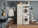 Waschmaschinenumbauschrank >LAUNDREEZY< in weiß - 117,5x200x67,5 (BxHxT)