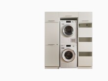 Waschmaschinenumbauschrank >LAUNDREEZY< in weiß - 167,5x200x67,5 (BxHxT)