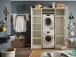 Waschmaschinenumbauschrank >LAUNDREEZY< in weiß - 167,5x200x67,5 (BxHxT)