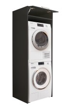 Waschmaschinenumbauschrank >LAUNDREEZY< in anthrazit - 67,5x200x67,5 (BxHxT)