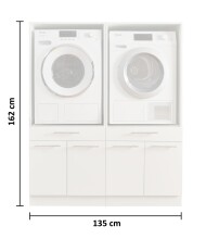 Waschmaschinenumbauschrank >LAUNDREEZY< in anthrazit - 135x162x67,5 (BxHxT)