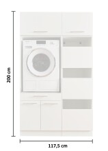 Waschmaschinenumbauschrank >LAUNDREEZY< in anthrazit - 117,5x200x67,5 (BxHxT)